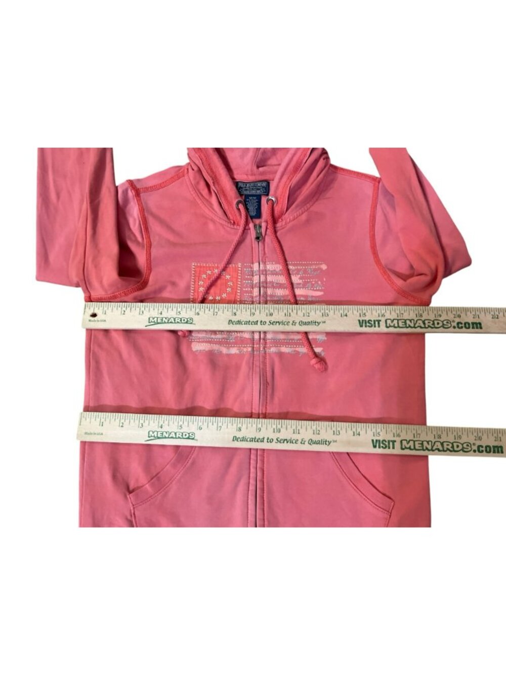 Polo Jeans Company Ralph Lauren Womens M Zip-Up Hoodie Flag Graphic Used - Picture 9 of 13